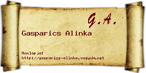 Gasparics Alinka névjegykártya